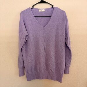 Zenana Outfitters Lilac V-Neck Pullover Sweater
